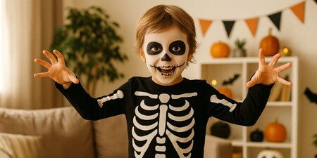 Kostlivec za pár minut: jednoduchý dětský kostým na Halloween