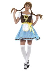 Dámský bavorský kostým dirndl Olga, modro-bílý (Oktoberfest)