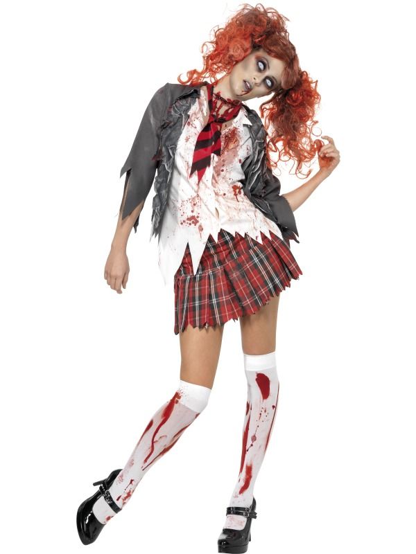 Dámský Halloween kostým High School zombie školačka - Velikost S 36-38