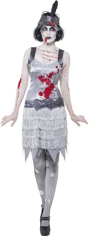 Dámský halloweenský kostým Zombie flapper - Velikost S 36-38