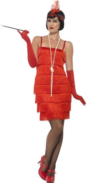 Dámský kostým flapper červený - Velikost M 40-42