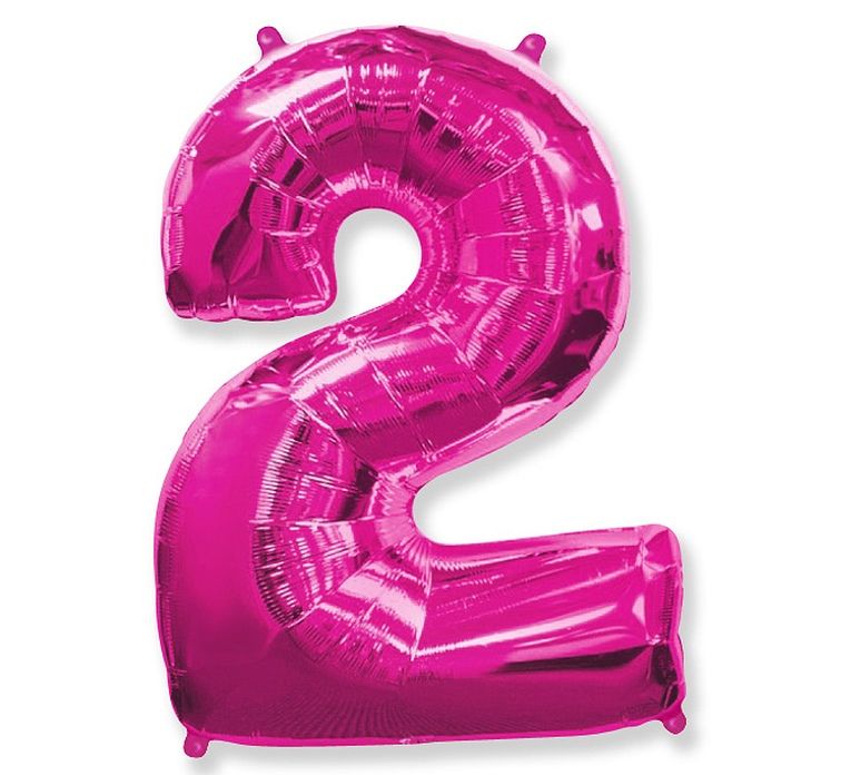 Fóliový balónek číslice 2 růžový 85cm
