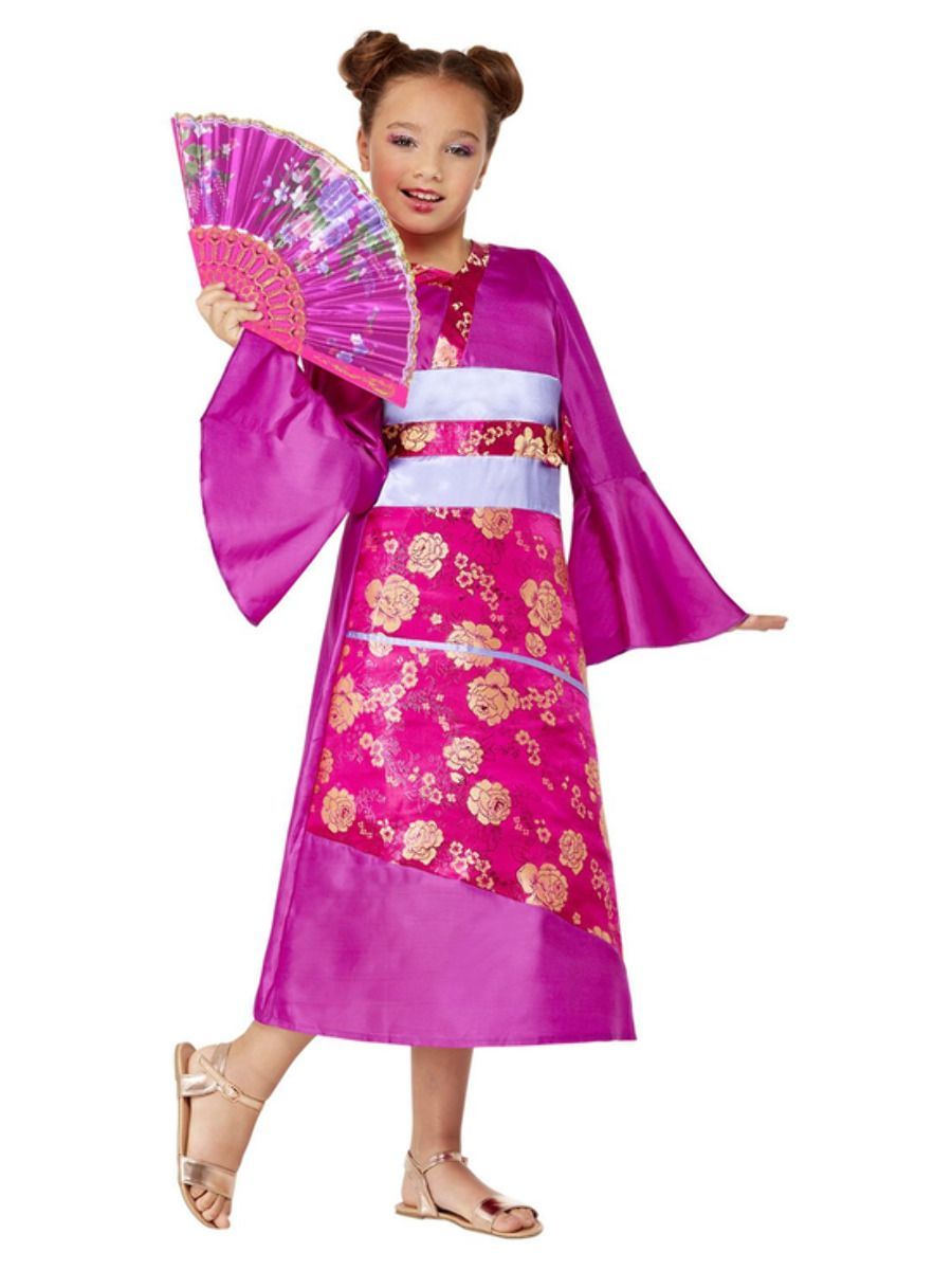 Dívčí kostým gejša, fialový - M