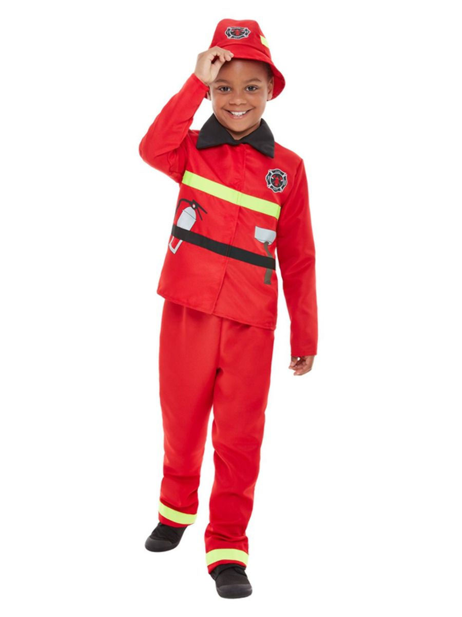 Dětský kostým hasiče, červený - Pro věk 3-4 roky