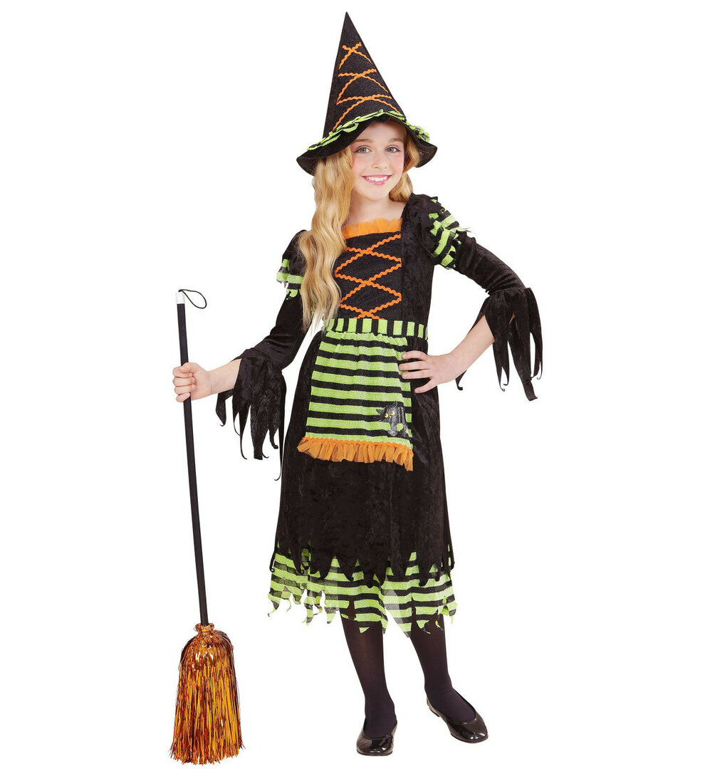 Dívčí kostým čarodějnice zelená - Pro věk 4-5 let