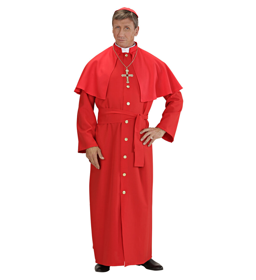 Pánský kostým kardinál, červený - Velikost S