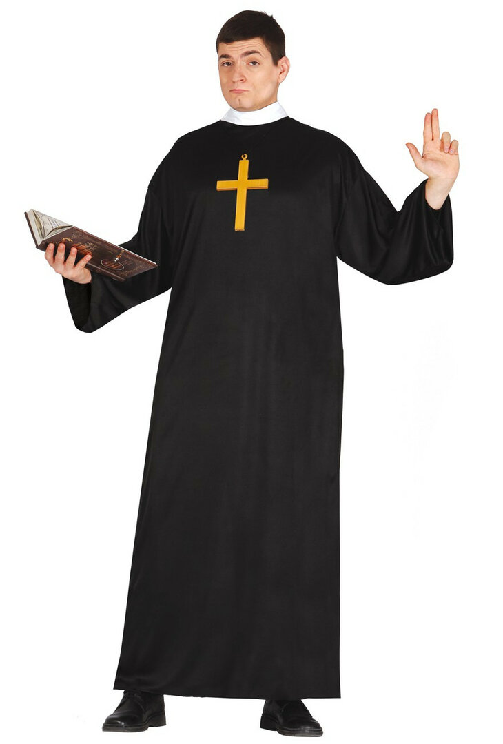 Pánský černý kostým, kněz - L