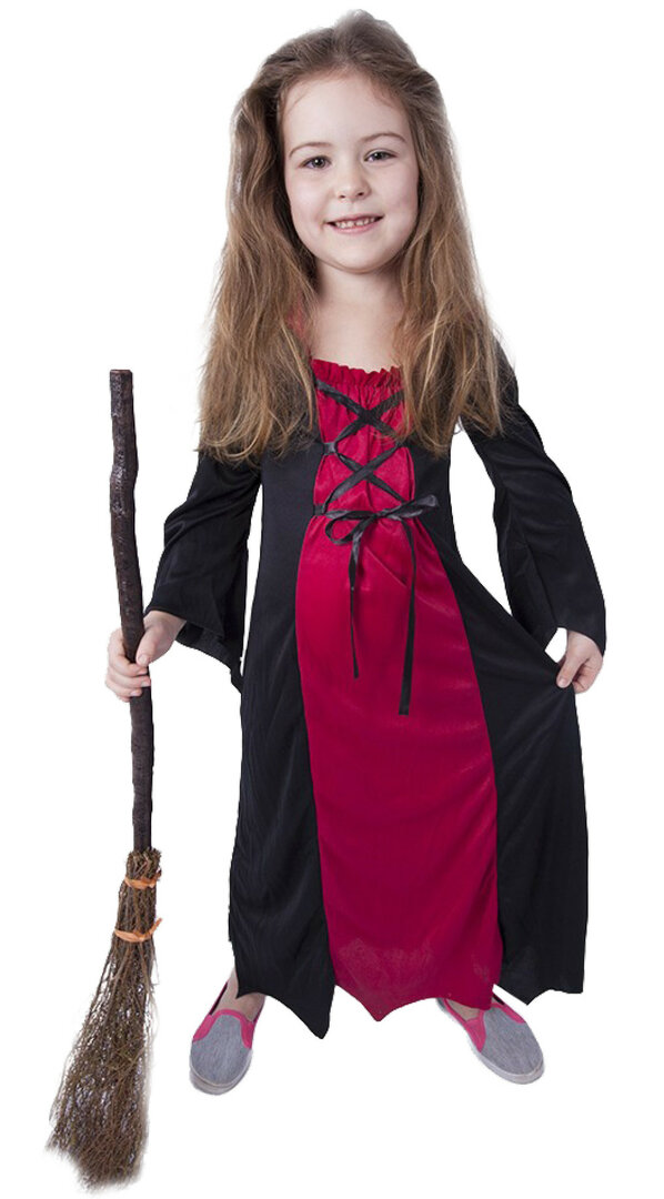 Dětský kostým bordó čarodějnice/Halloween e-obal - Pro věk 4-6 let