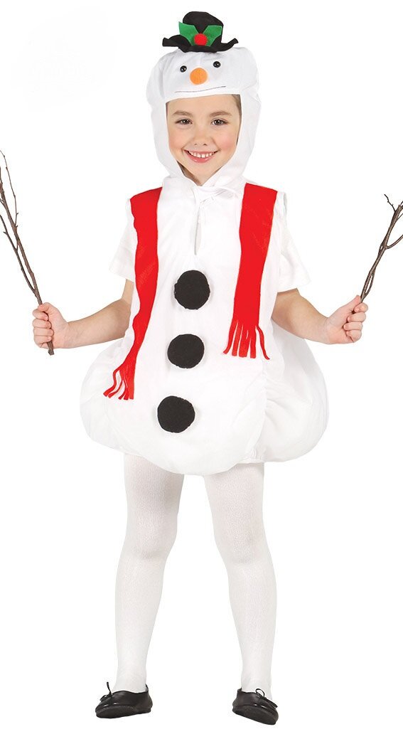 Dětský kostým sněhulák s kapucí - Pro věk 5-6 let