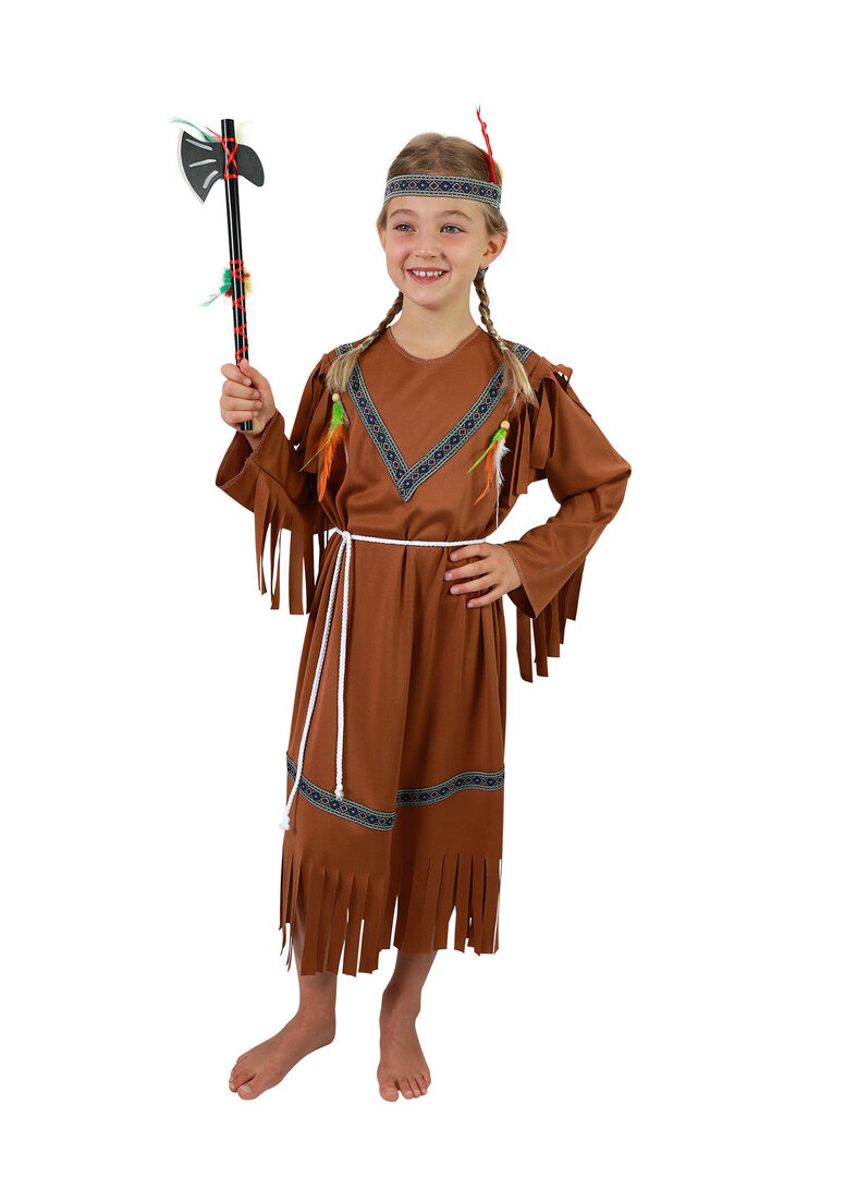 Dětský kostým indiánka s čelenkou e-obal - Pro věk 6-8 let