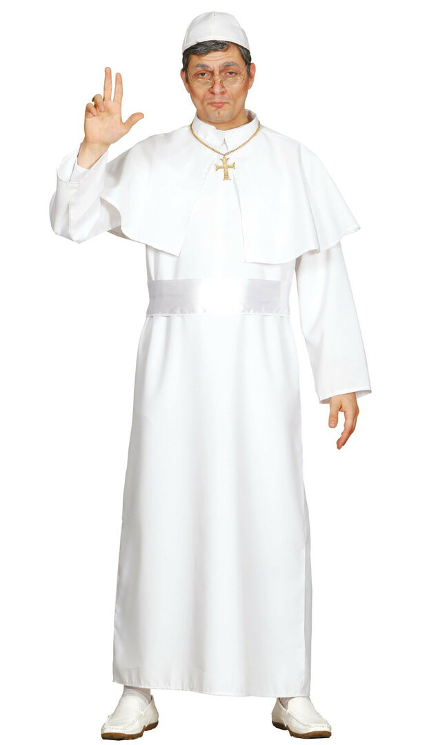 Pánský bílý kostým papež - L