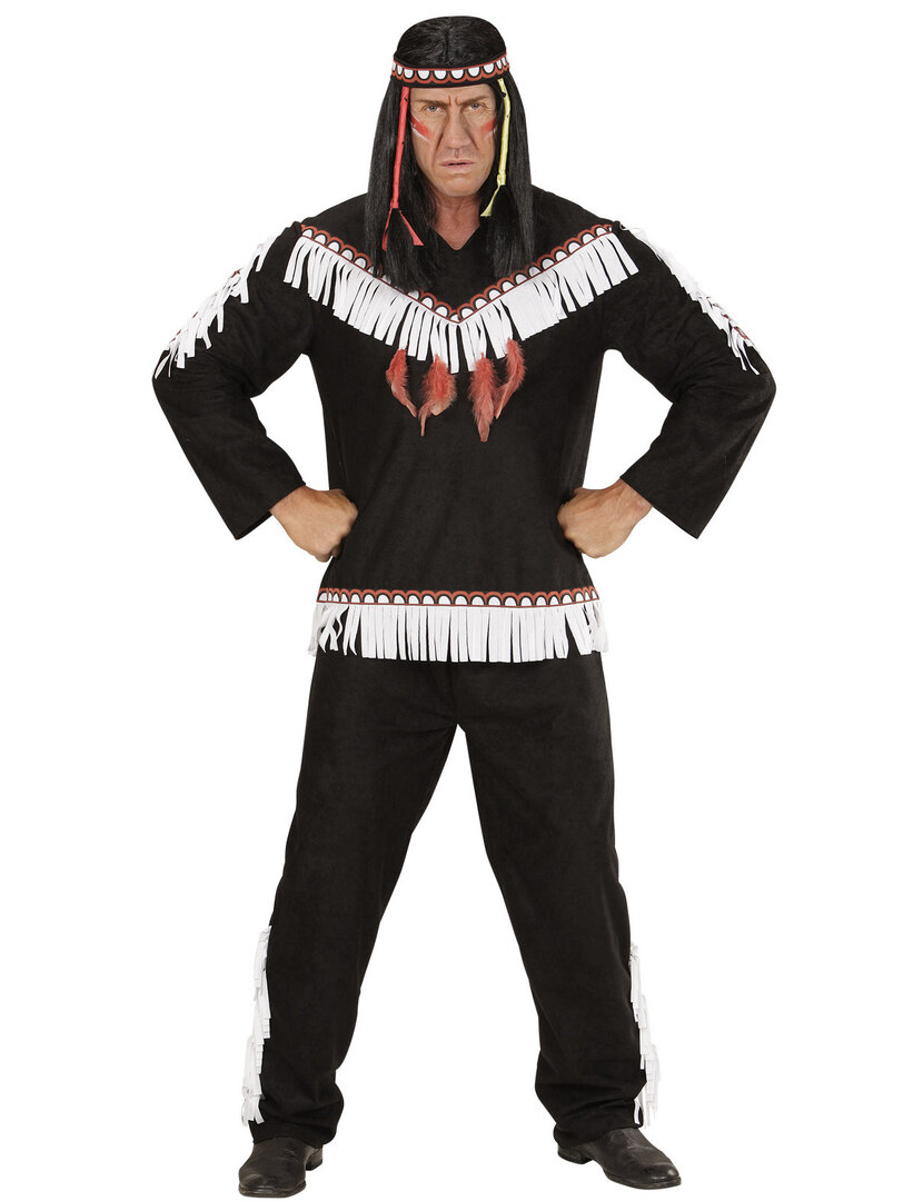 Pánský kostým černý indián - L