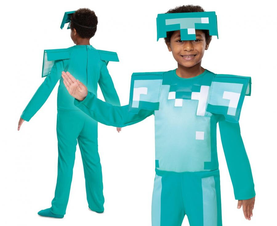 Dětský modrý kostým Minecraft - Pro věk 4-6 let