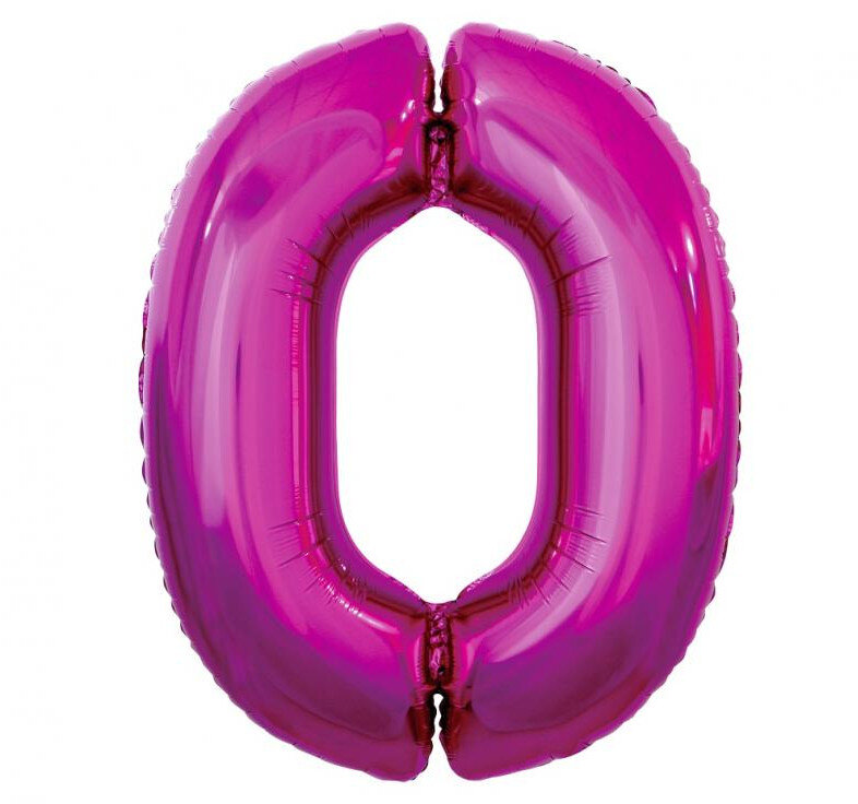 Fóliový balónek číslice 0 růžový, 92 cm