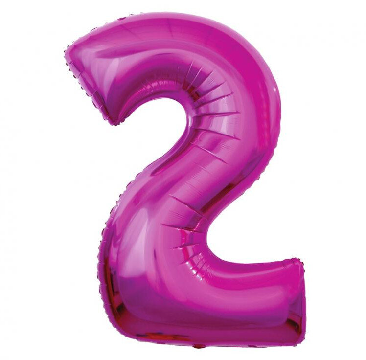Fóliový balónek číslice 2 růžový, 92 cm