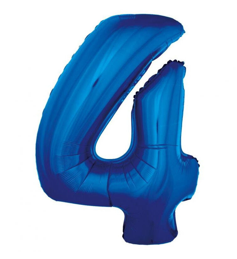 Fóliový balónek číslice 4 modrý, 92 cm