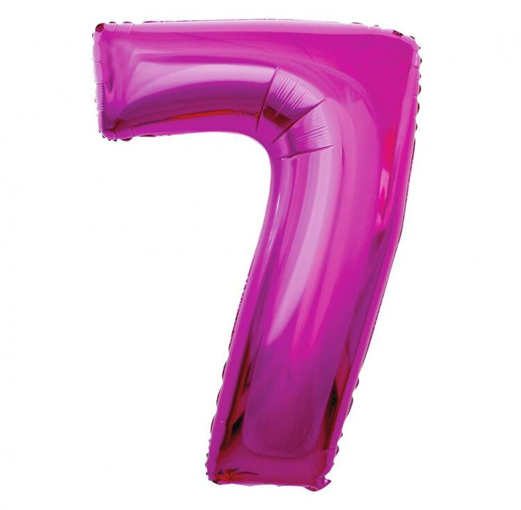 Fóliový balónek číslice 7 růžový, 92 cm