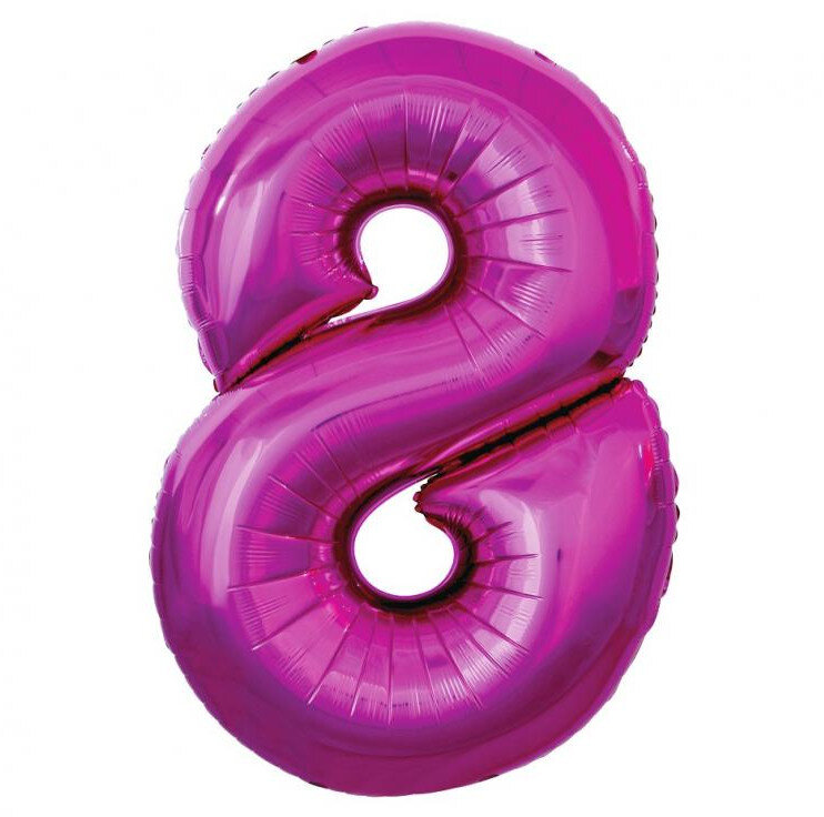 Fóliový balónek číslice 8 růžový, 92 cm
