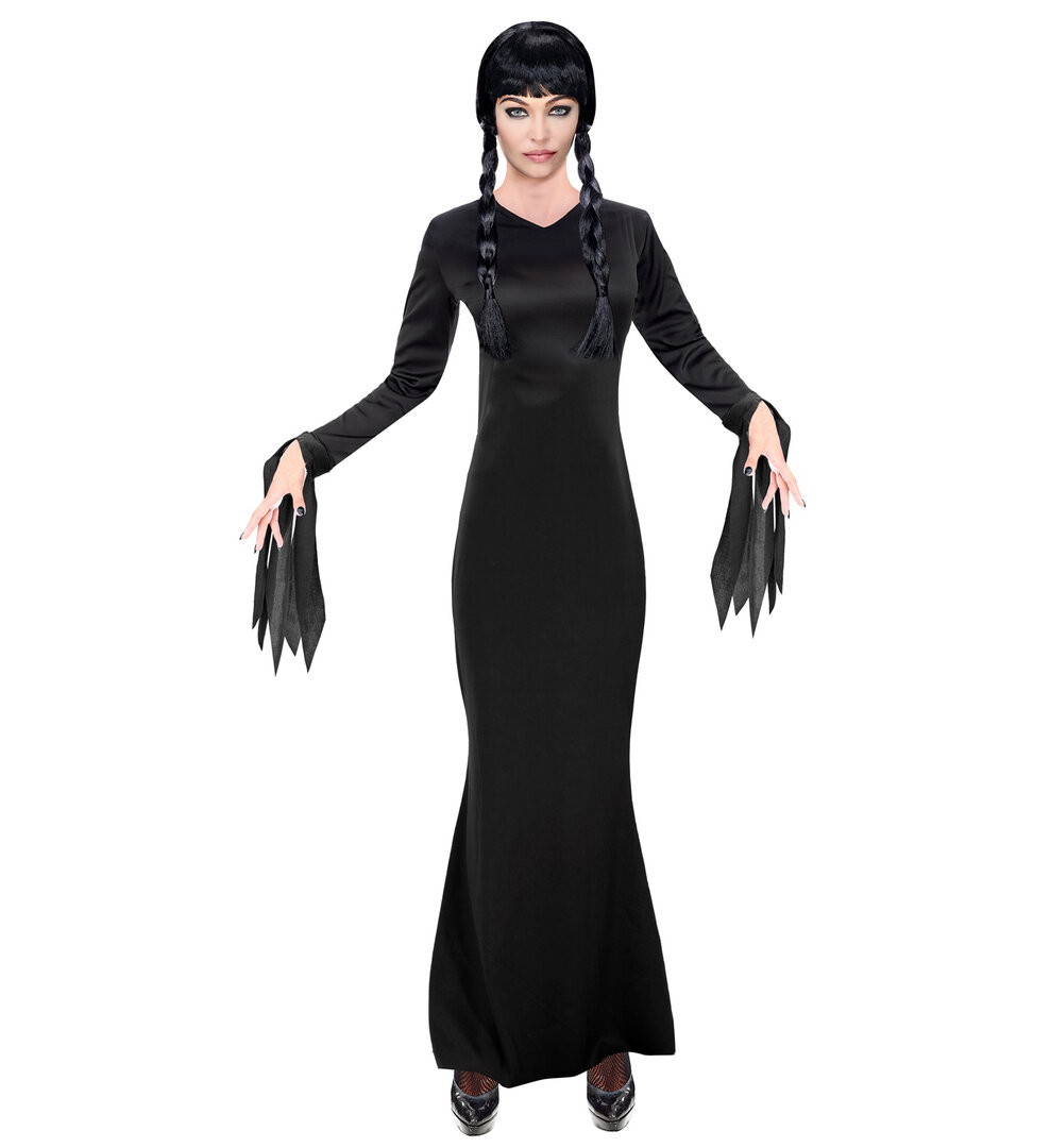 Dámské dlouhé šaty Wednesday Addams - S