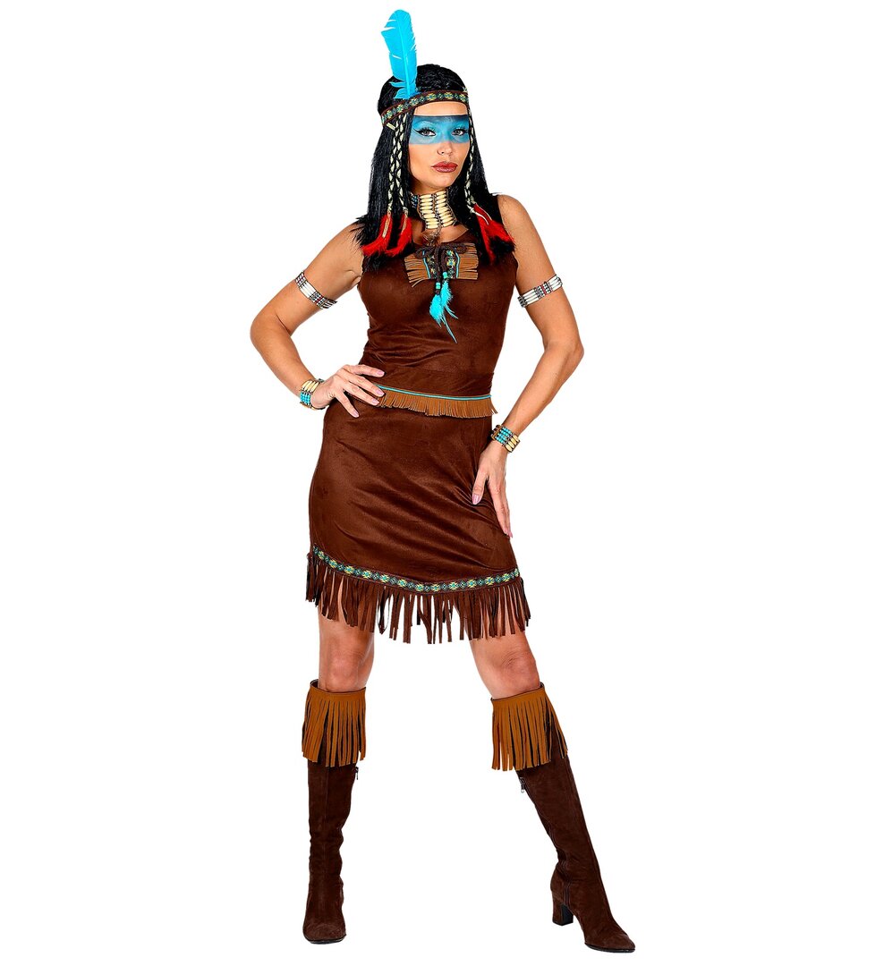 Dámský hnědý indiánský kostým - M