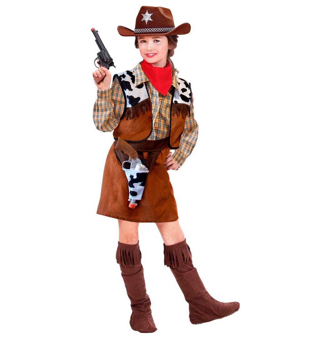 Dívčí kostým kovbojka s pouzdrem na pistoli - Pro věk 8-10 let